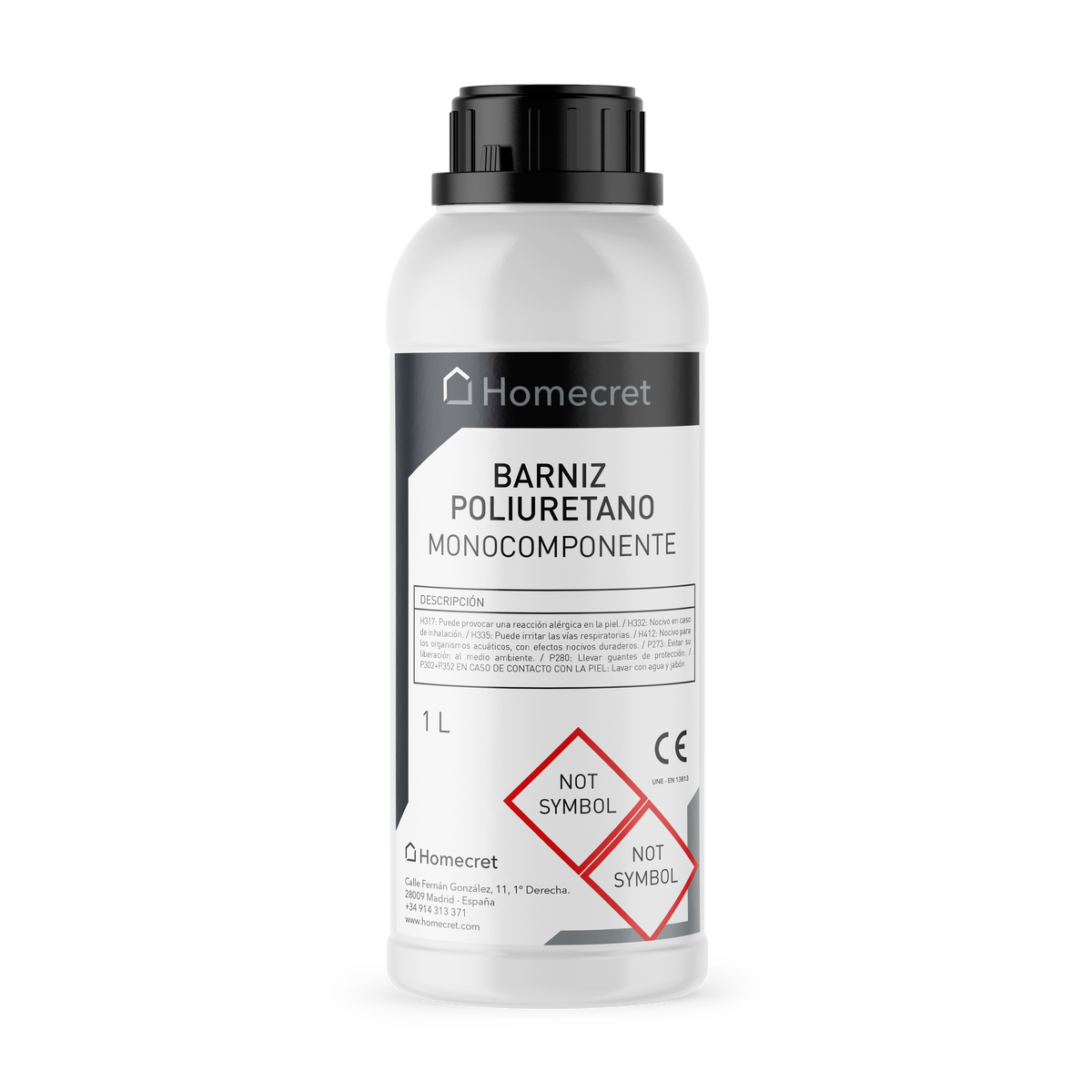 Barniz de poliuretano monocomponente para microcemento, envase 1 L Homecret