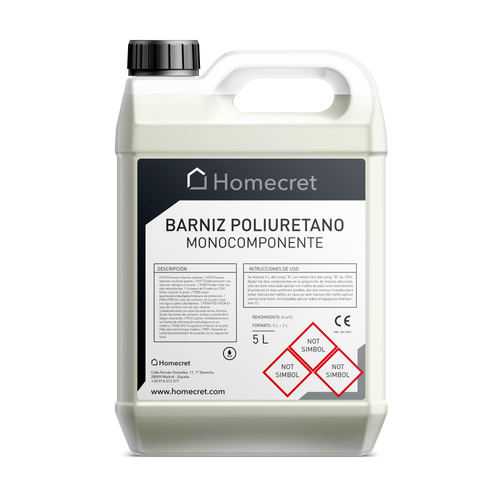 Barniz de poliuretano monocomponente para microcemento, envase 5 L Homecret