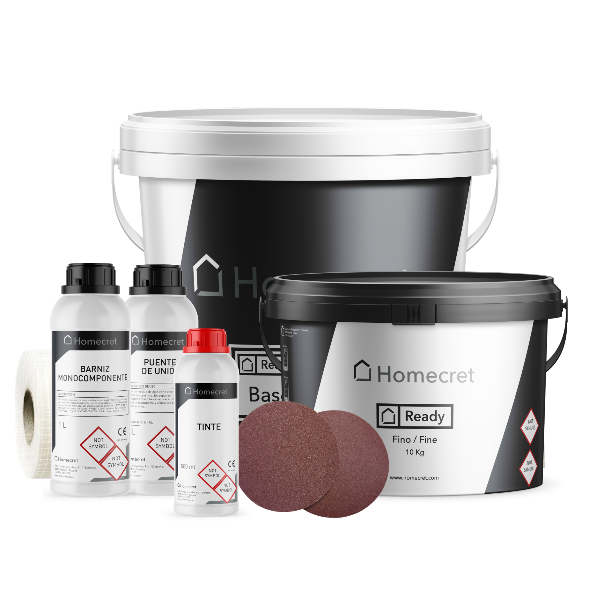 Kit Microcemento Baño Homecret - Sistema completo Ready para duchas, bañeras y zonas húmedas — Microcemento Ready Listo al Uso.